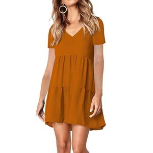 Burnt Orange Babydoll dress